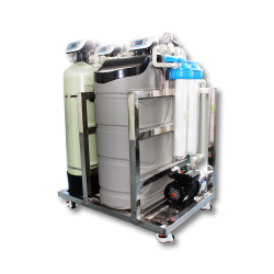 Prefiltration station with sediment, AC canisters, softner, 20” filters and booster pump, 3/4 inch LABKT100P