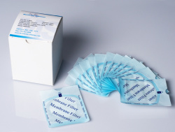 Мембранные фильтры, нитроцеллюлоза (CN) 1 мкм, 47 мм, белые с черной сеткой, стерильные, индивидуальная упаковка, 100 шт/упак MFCN047100GWS